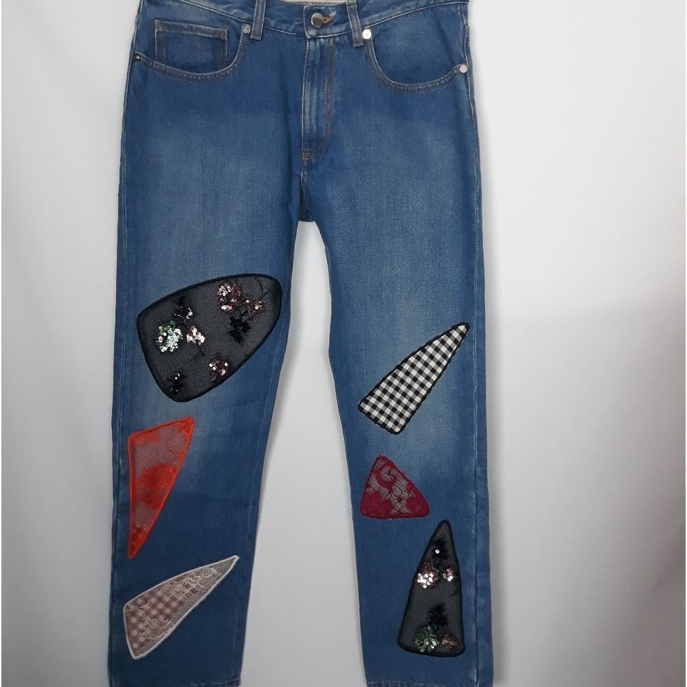 Christopher Kane Jeans Patchwork Embroidered Lace… - image 7